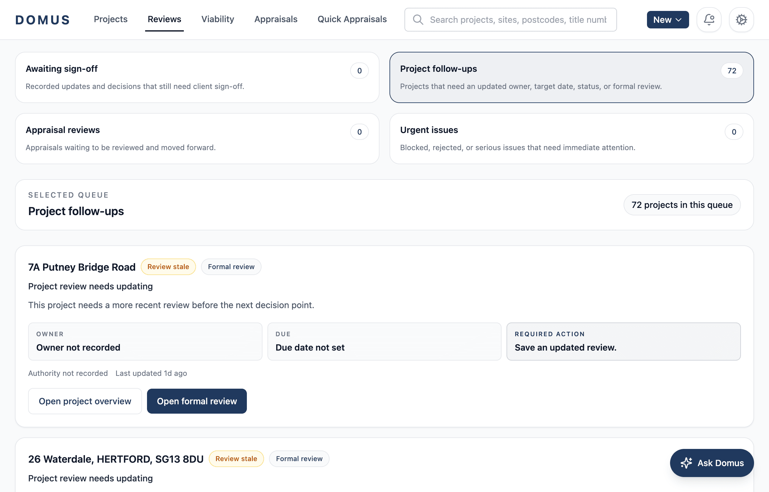 Domus platform — Decide stage